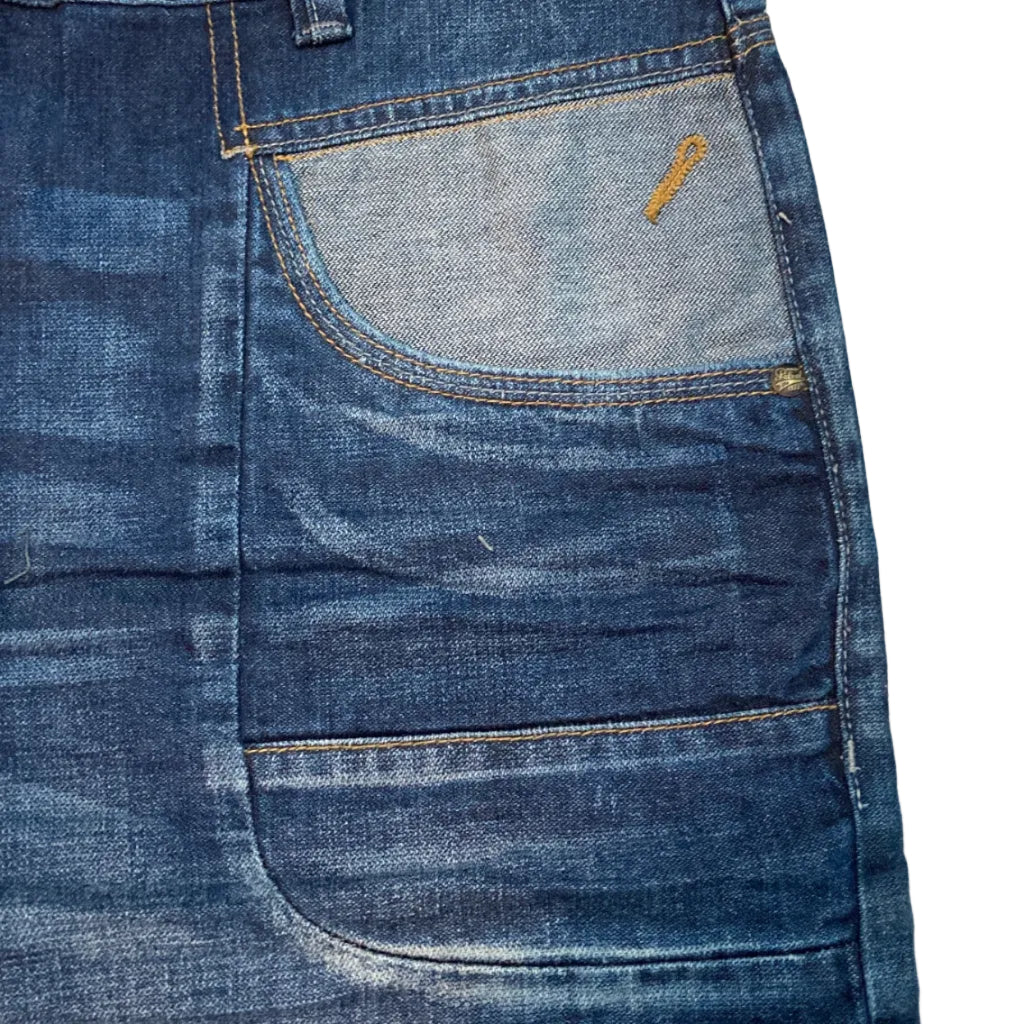 Petrol Industries Jeans Short mit hellen Denim-Kontrast-Einsätzen
