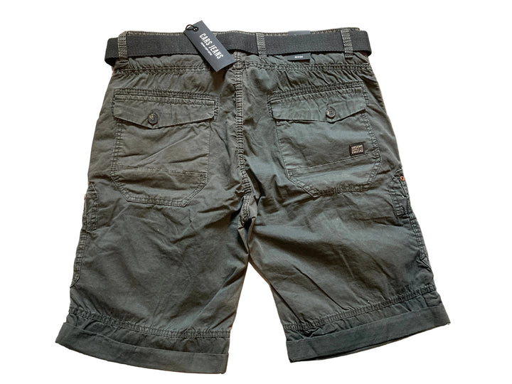 Cars Jeans Cargo Shorts Herren Anthrazit – Cargoshort mit Stoffgürtel & Taschen