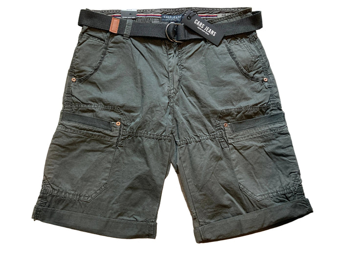 Cars Jeans Cargo Shorts Herren Anthrazit – Cargoshort mit Stoffgürtel & Taschen