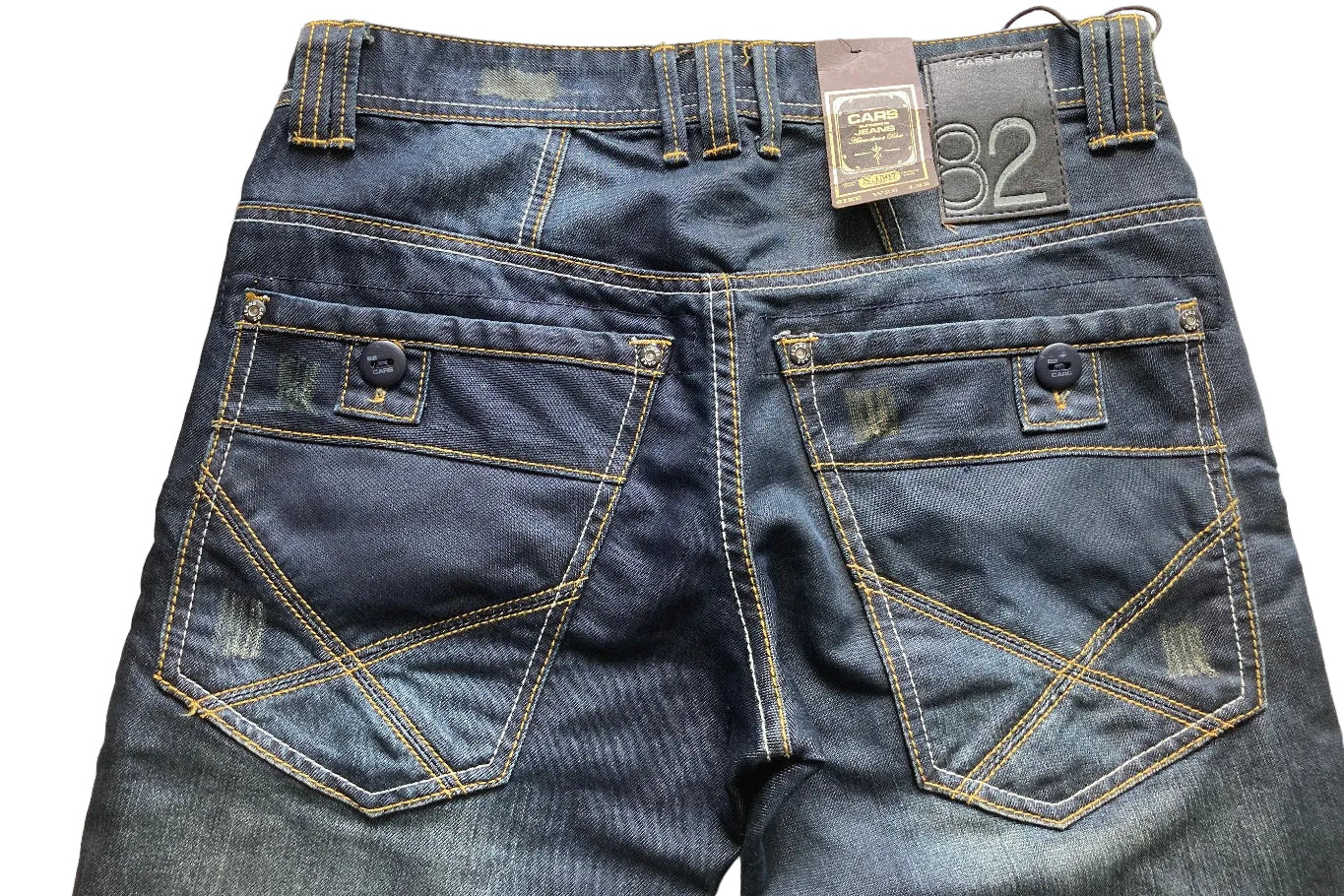 Cars Jeans Crown Herren Jeans ohne Stretch – Slim Fit, Stone Washed & Cairns Black/Blue