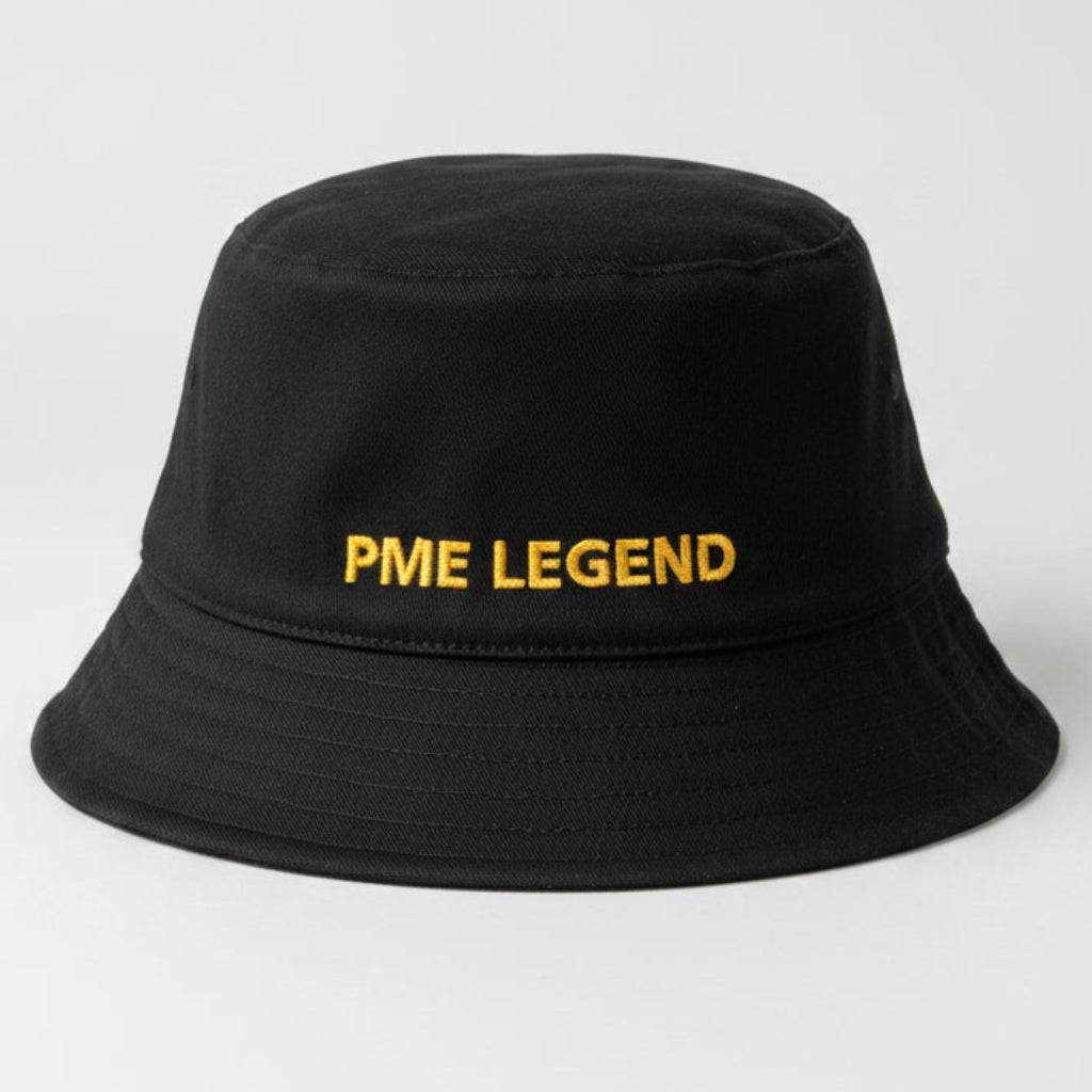 Bucket Hat von PME Legend – Wendemütze in Schwarz/Gelb aus 100 % Baumwolle