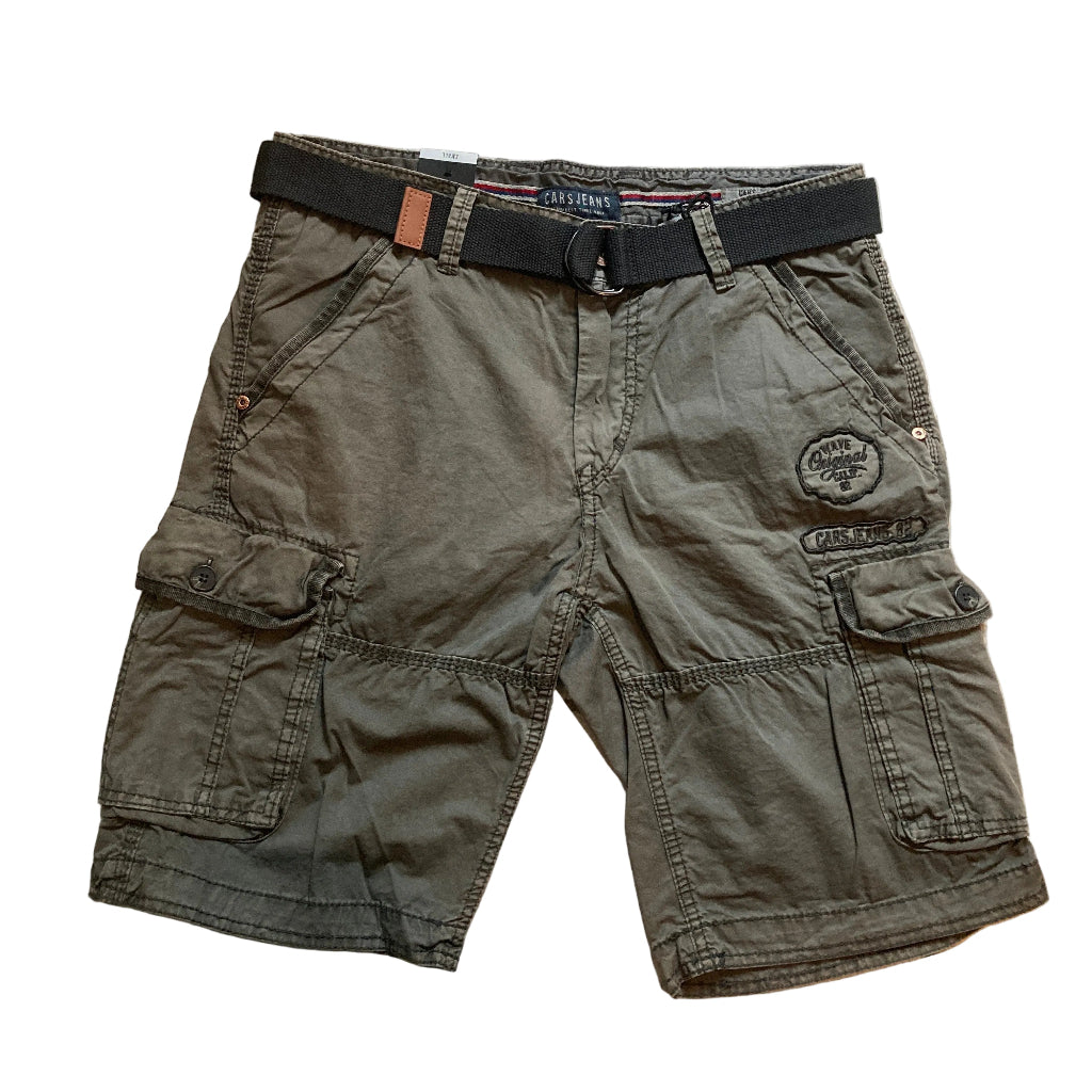 Cars Jeans Cargo-Shorts Matha Anthrazit | Herren Cargo Shorts mit Stoffgürtel
