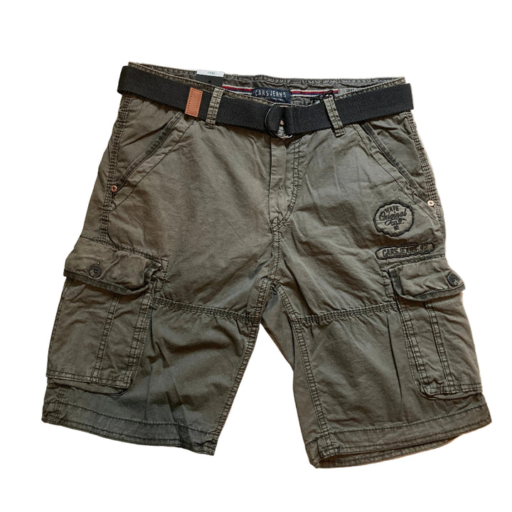 Cars Jeans Cargo-Shorts Matha Anthrazit | Herren Cargo Shorts mit Stoffgürtel