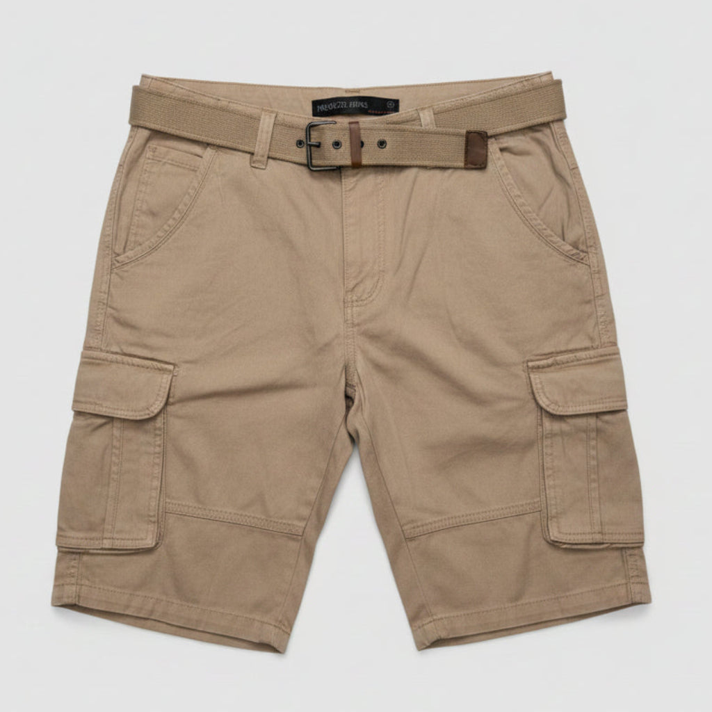 Indicode Cargoshort Monroe Greige – Stilvolle Cargo-Shorts für Herren mit hohem Tragekomfort