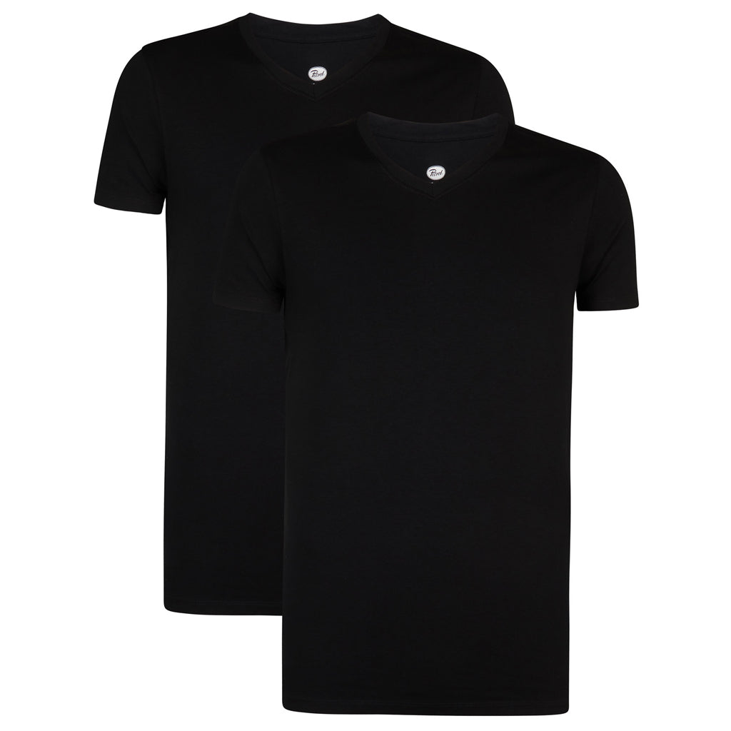 Petrol Industries Blake T-Shirt Doppelpack Herren – Weiß & Schwarz | V-Neck