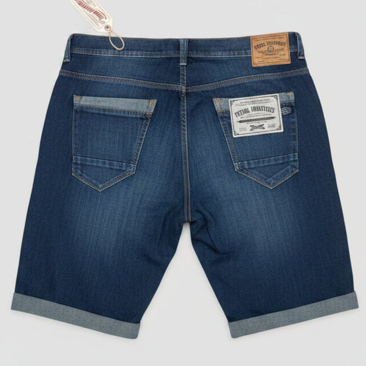Petrol Industries Jeans Short mit hellen Denim-Kontrast-Einsätzen