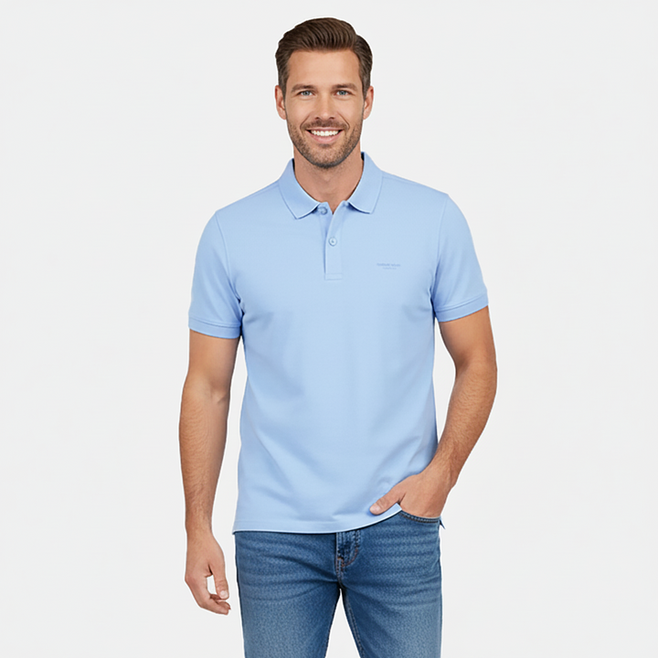 Cars Jeans Poloshirt „DARIO POLO“ – Stilvolles Herren Polo-Shirt in Grey Blue & Orange