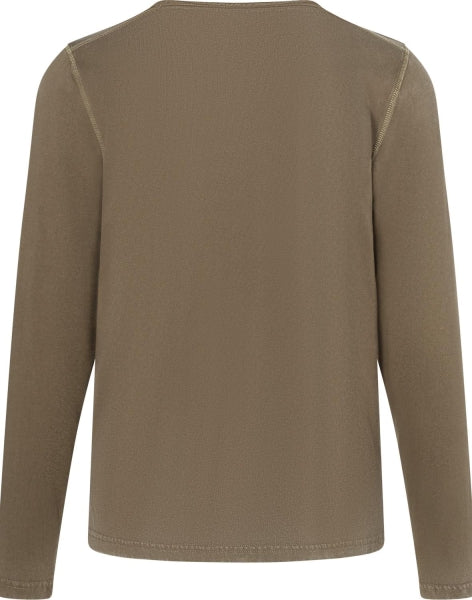 Timezone Herren Langarm T-Shirt – Lässiges Longsleeve aus 100% Baumwolle in Black Olive & Dark Navy