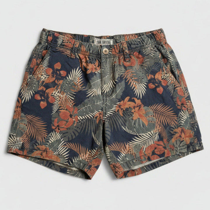 Petrol Industries Herren Shorts – Camou-Floral-Print in Brauntönen