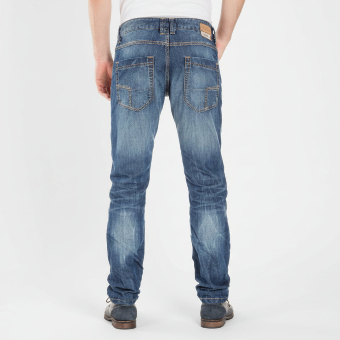Timezone Herrenjeans Eduardo Indigo Water – Slim Fit Jeans mit Kontrastnähten 34" Lang