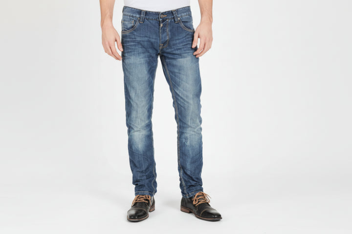 Timezone Herrenjeans Eduardo Indigo Water – Slim Fit Jeans mit Kontrastnähten 34" Lang