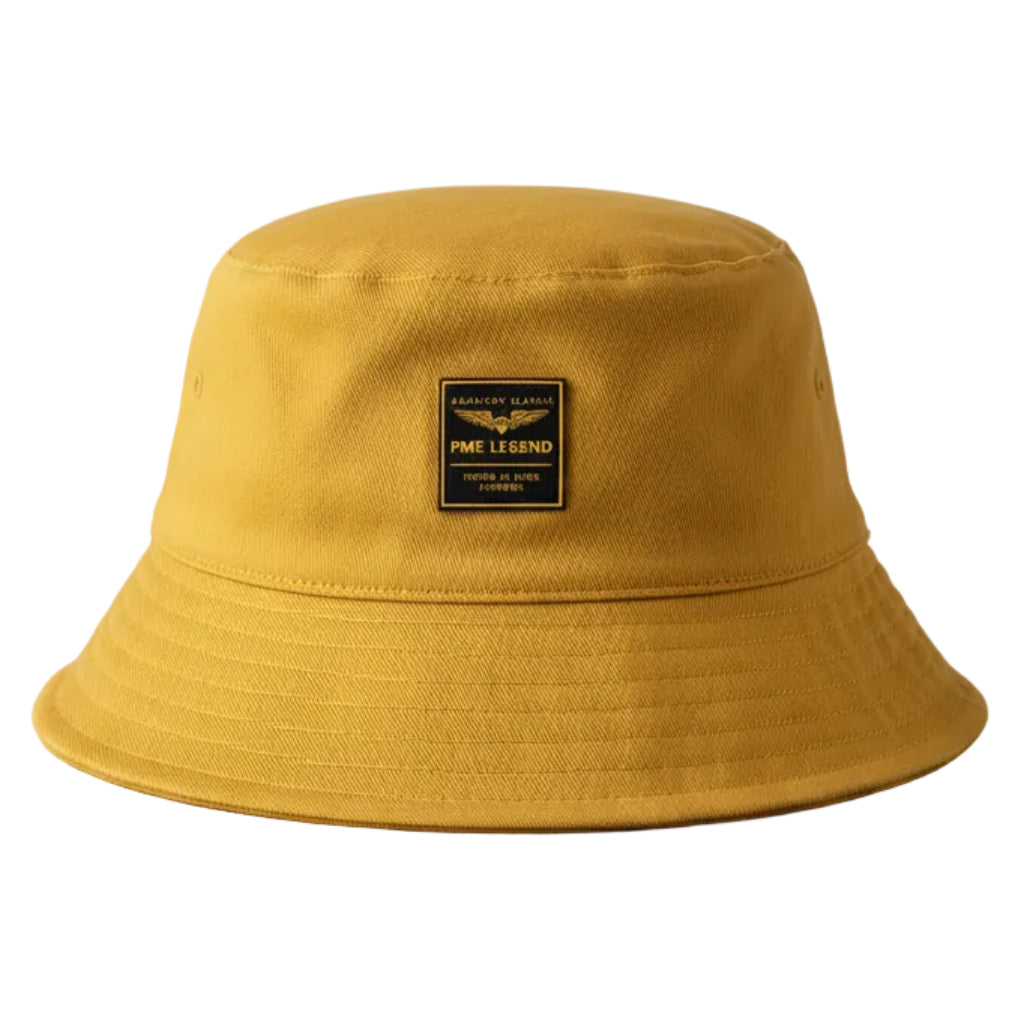 Bucket Hat von PME Legend – Wendemütze in Schwarz/Gelb aus 100 % Baumwolle