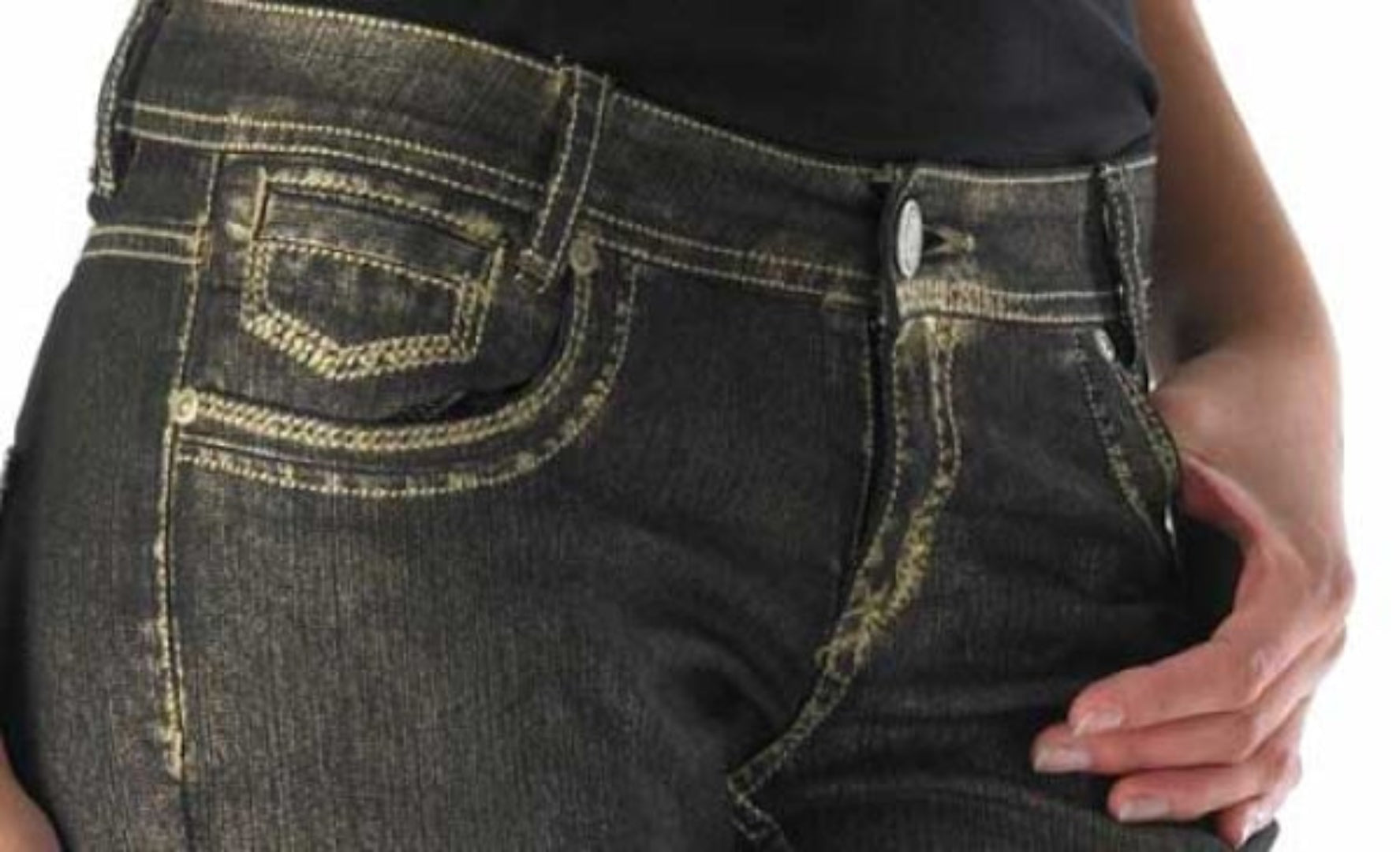Good Morning Universe Woody Superslim Jeans Shiny Gold – Damen Stretch Jeans Slim Fit