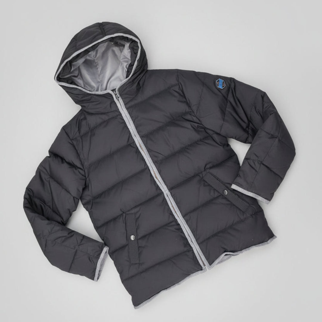 Broadway BNYC Daunenjacke Schwarz Herren – Warme Winterjacke mit Kapuze