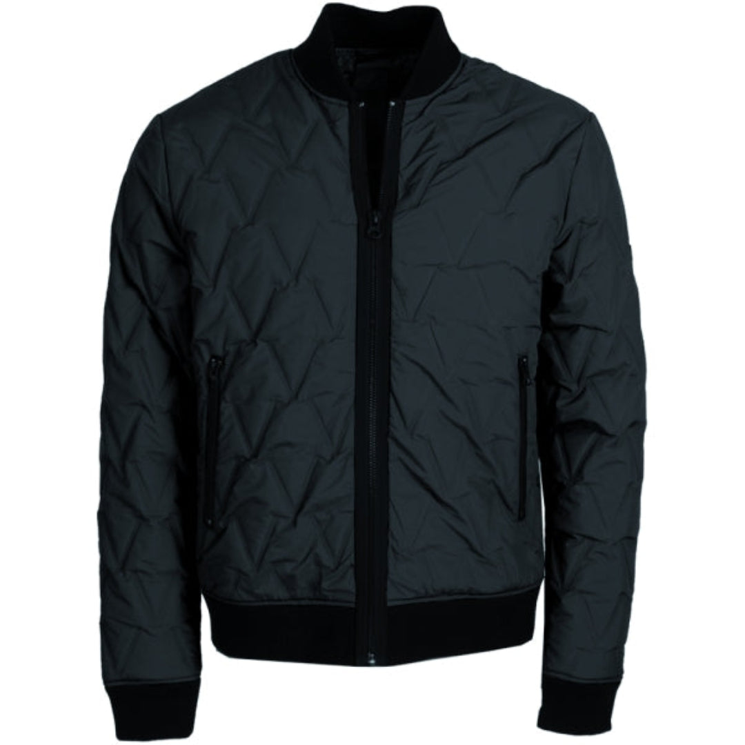 INDICODE Kurzjacke in Black & Castor Gray | Steppjacke mit Strickbündchen