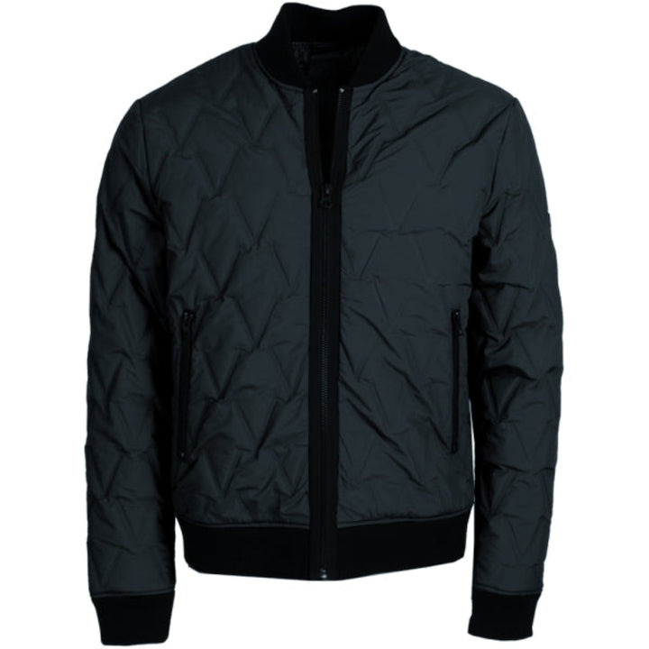 INDICODE Kurzjacke in Black & Castor Gray | Steppjacke mit Strickbündchen