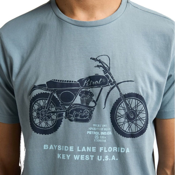 Petrol Industries T-Shirt – Stylischer Print in Ocean & Sunray
