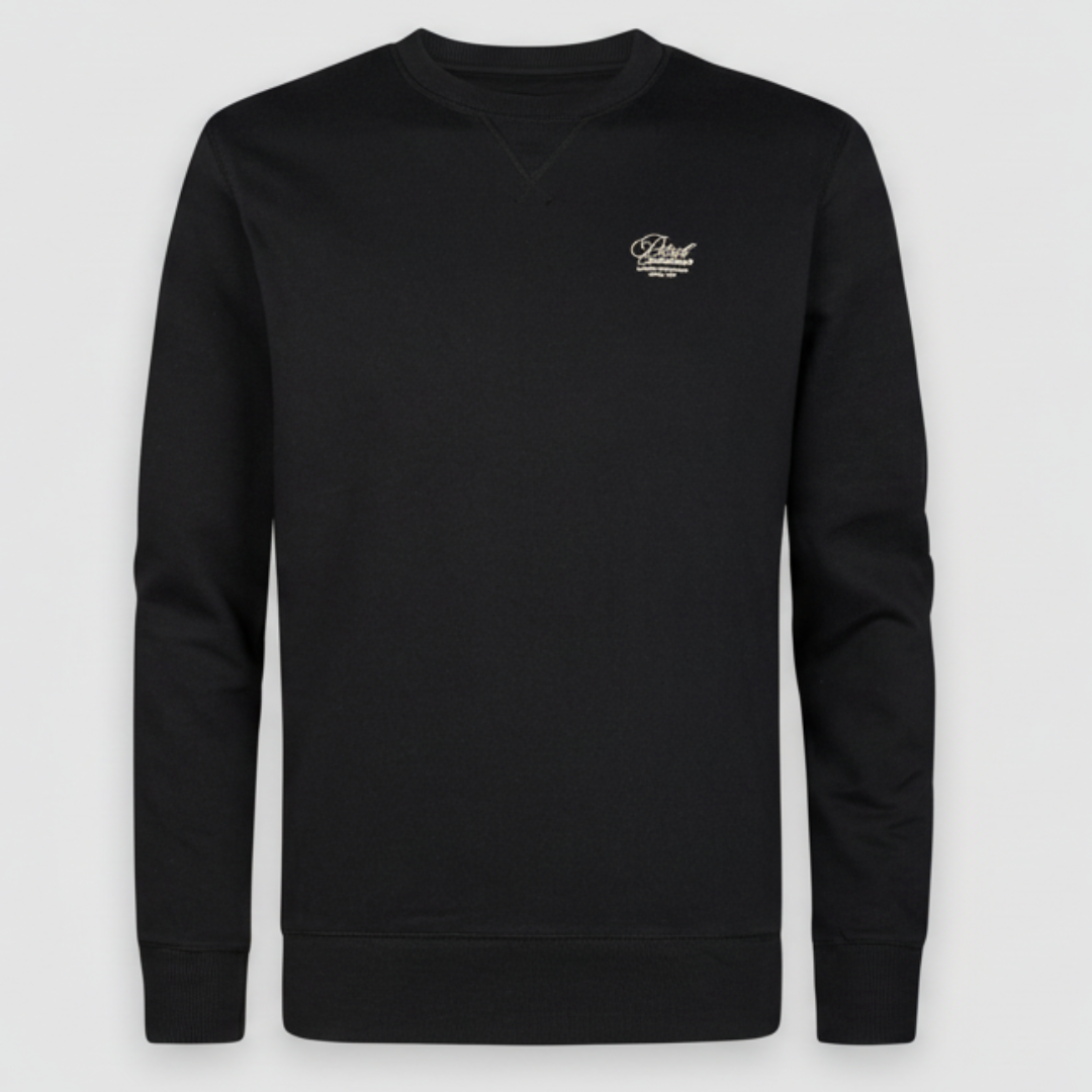 Petrol Industries Pullover Schwarz Herren – Leichter Rundhals Basic aus Baumwolle
