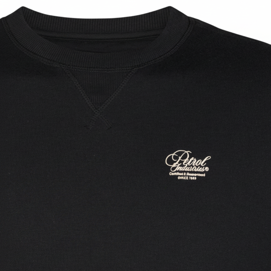 Petrol Industries Pullover Schwarz Herren – Leichter Rundhals Basic aus Baumwolle