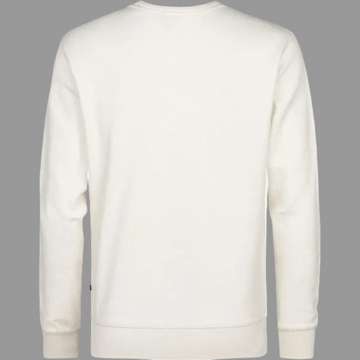 Petrol Industries Herren Rundhals Pullover mit Struktur – Farbe Seashell (Ecru)