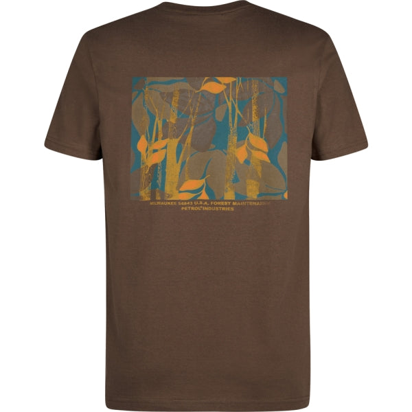 Petrol Industries Herren T-Shirt mit Artwork Print – Mud | 100% Baumwolle
