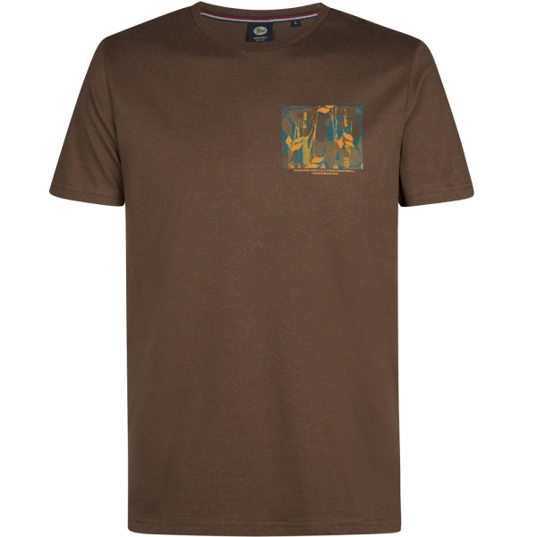Petrol Industries Herren T-Shirt mit Artwork Print – Mud | 100% Baumwolle