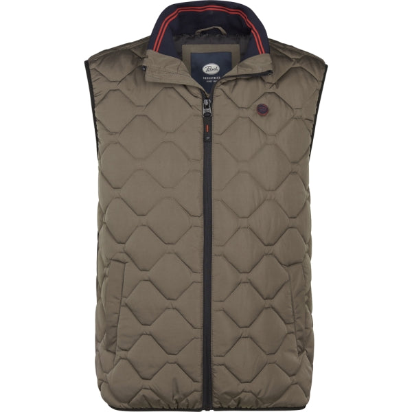 Petrol Industries Herren Steppweste Beluga | Gesteppte Waistcoat mit Strickkragen