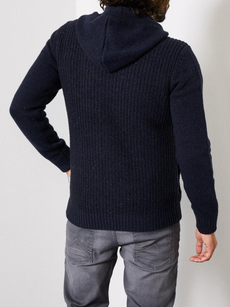 petrol strickjacke mit knebelverschluss back