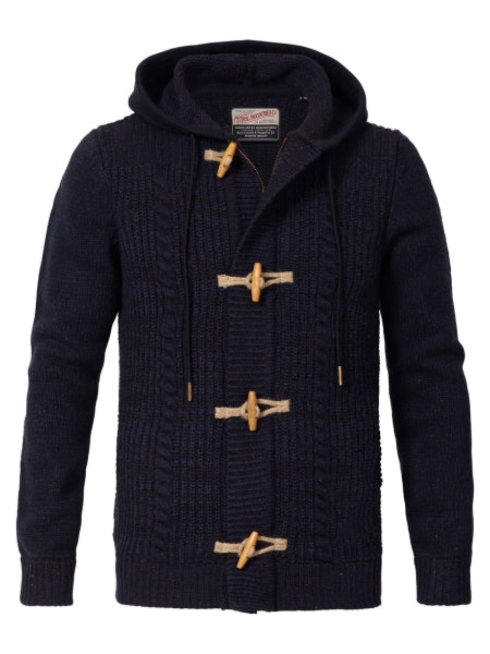 petrol strickjacke mit knebelverschluss