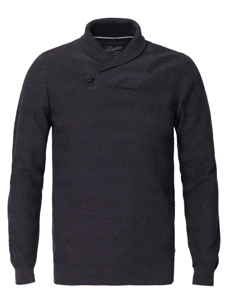 petrol stehkragen pullover front