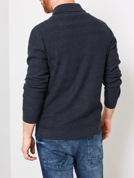 petrol stehkragen pullover back