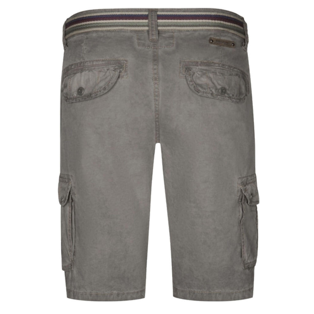 Timezone Cargo Short mit Stoffgürtel – Loose Fit in Washed Dark Navy & Washed Sand