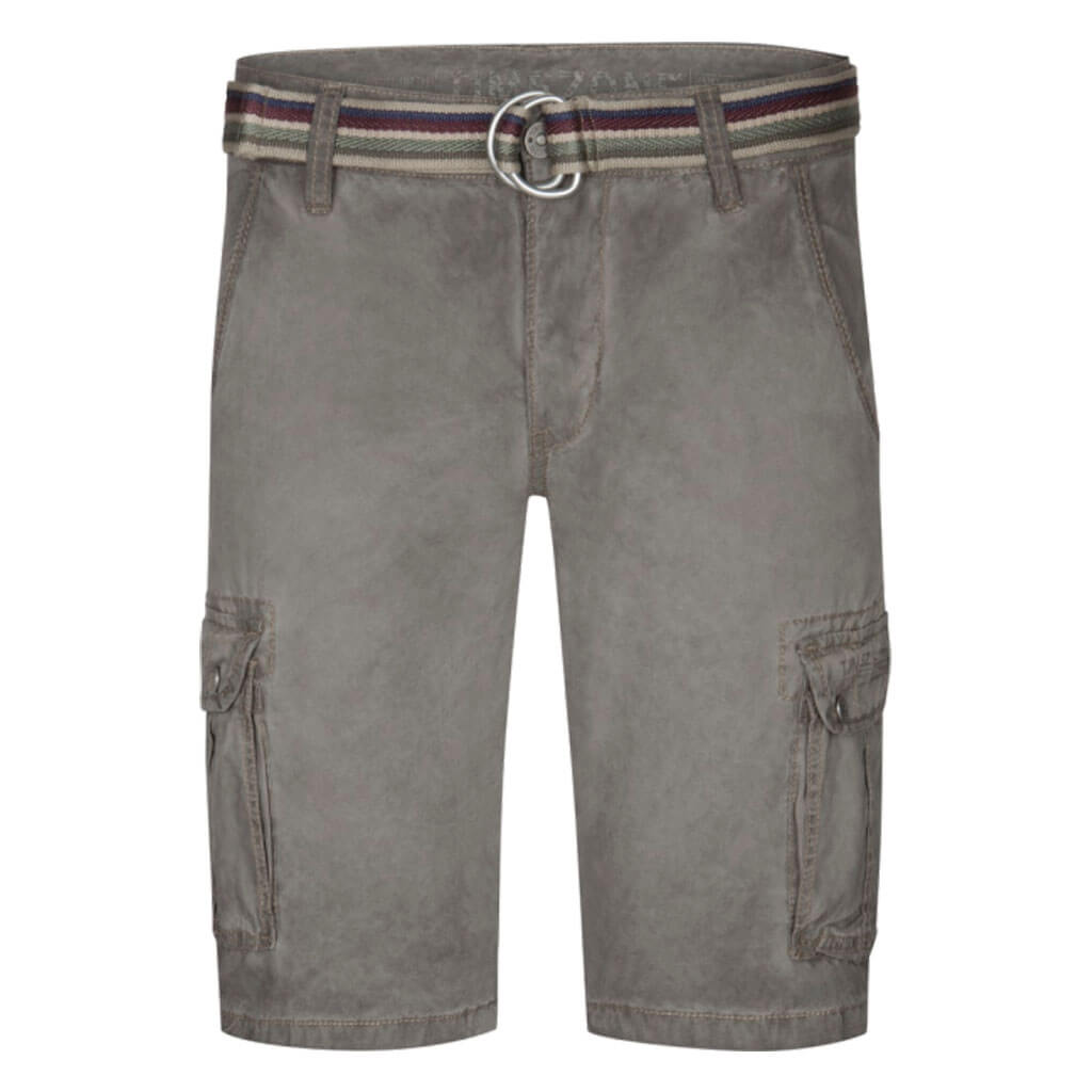 Timezone Cargo Short mit Stoffgürtel – Loose Fit in Washed Dark Navy & Washed Sand
