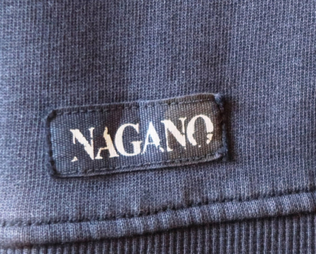 Nagano Kapuzensweat "sayonara boredom" in dark navy