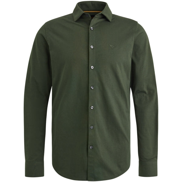 PME Legend Satin Jersey Hemd Rosin Olivgrün – Hochwertiges Herrenhemd aus Baumwolle