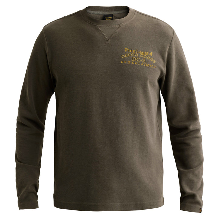 PME Legend Waffelmuster Langarm T-Shirt Beluga