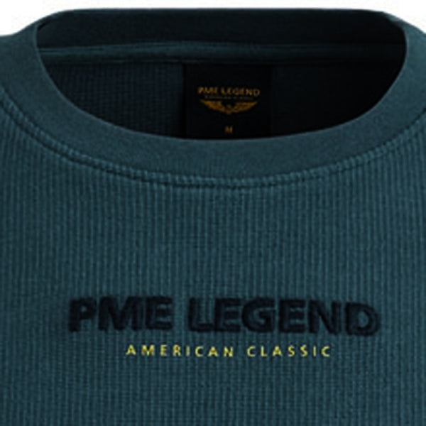 PME Legend Waffle T-Shirt Stargazer – Tiefgrünes Herren T-Shirt