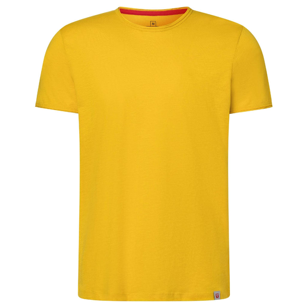 Timezone Men Ripped Basic Tee – Lässiges Herren T-Shirt aus 100% Baumwolle in Chili, yellow  & Orange