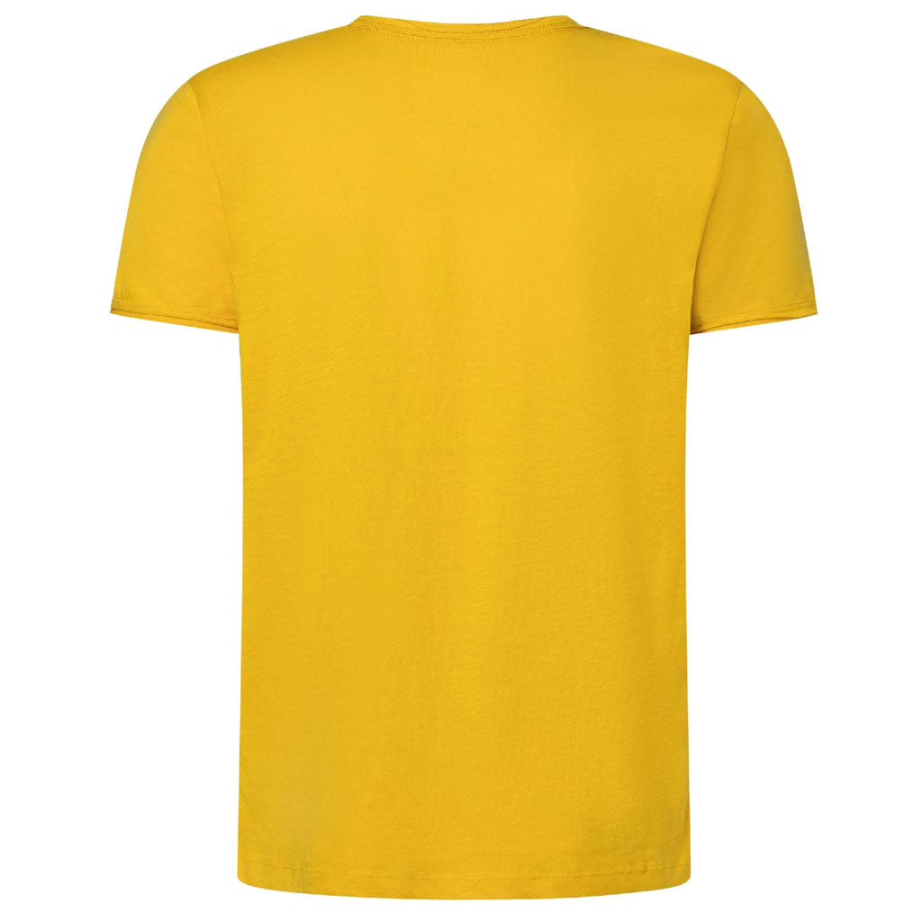 Timezone Men Ripped Basic Tee – Lässiges Herren T-Shirt aus 100% Baumwolle in Chili, yellow  & Orange