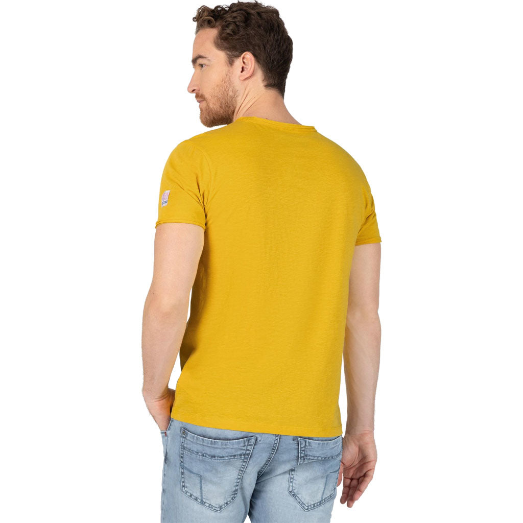 Timezone Men Ripped Basic Tee – Lässiges Herren T-Shirt aus 100% Baumwolle in Chili, yellow  & Orange