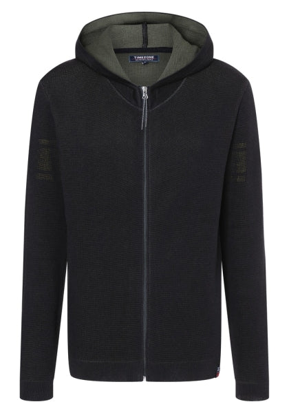 Timezone Herren Strick-Jacke mit Kapuze aus 100 % Baumwolle