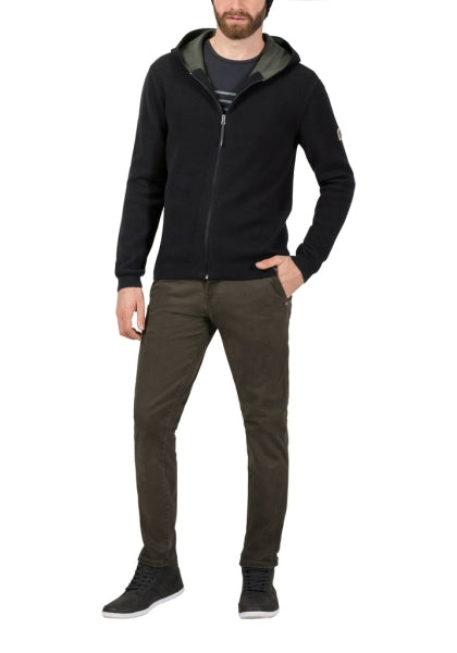 Timezone Herren Strick-Jacke mit Kapuze aus 100 % Baumwolle