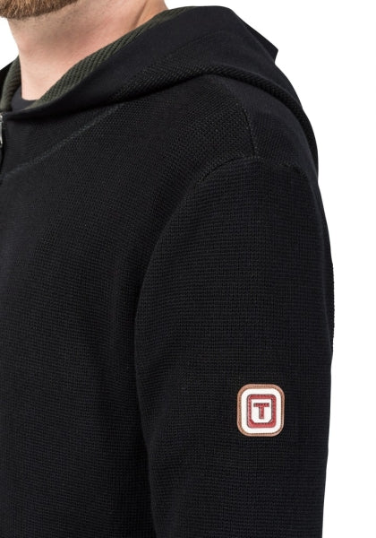 Timezone Herren Strick-Jacke mit Kapuze aus 100 % Baumwolle