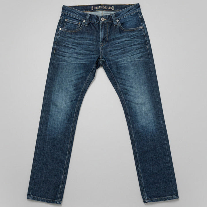 Timezone Herren Jeans EDO Zip – Straight Leg, Raywash | 78% Baumwolle