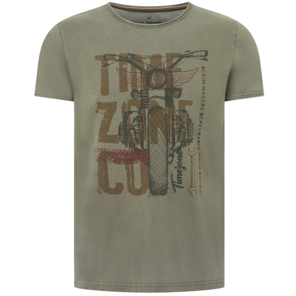T-Shirt mit Bike Brust-Print in der Farbe Grey Olive
