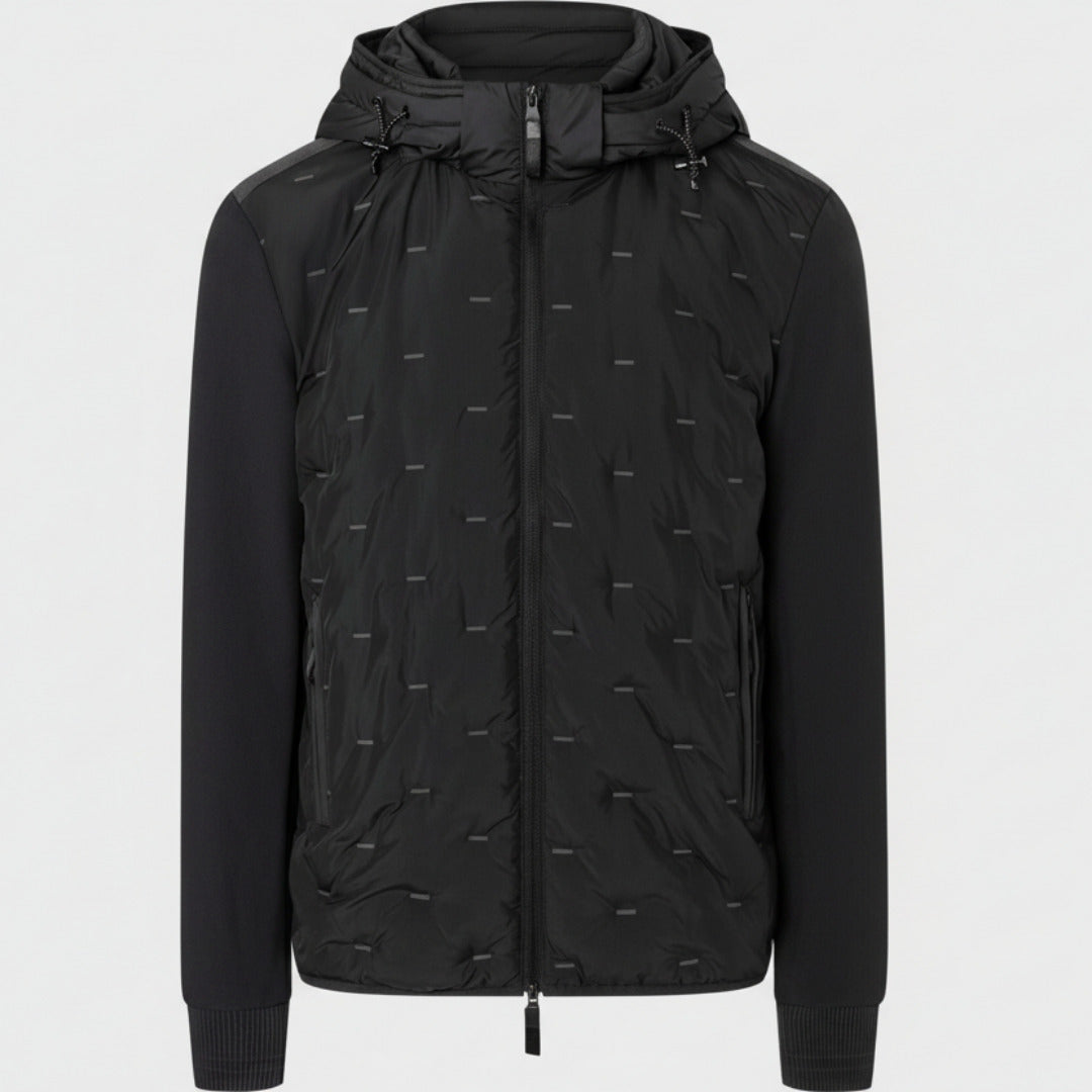 Timezone Bonded Jacket Schwarz – Herrenjacke mit Kapuze & Reißverschluss