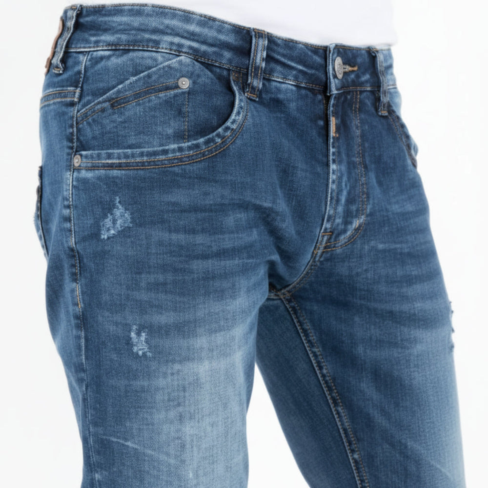 Timezone Herrenjeans Costello Tight Fit – Atlantic Blue Wash mit Comfort Stretch