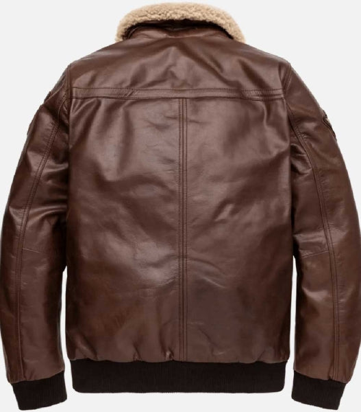 Hudson bomber brown back