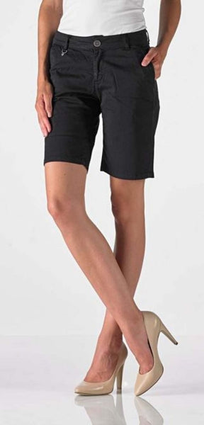 Schwarze Good Morning Universe Chino-Short "Moon" in trendiger Länge