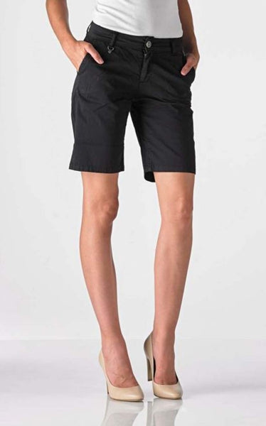 Schwarze Good Morning Universe Chino-Short "Moon" in trendiger Länge